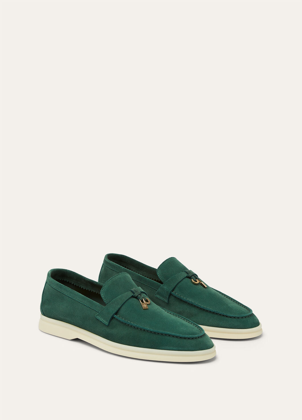 Summer Charms Walk Green Suede Loafers