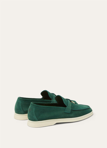 Summer Charms Walk Green Suede Loafers