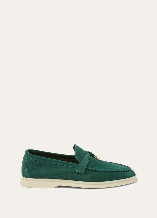 Summer Charms Walk Green Suede Loafers