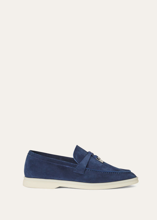 Summer Charms Walk Suede Loafers Dark Blue