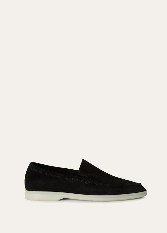 Summer Walk Black Suede Loafers for Men