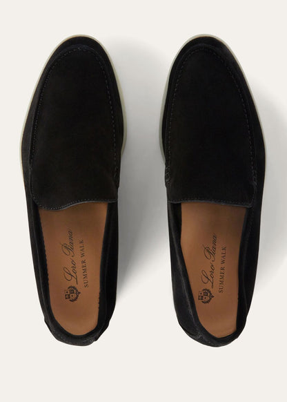Summer Walk Black Suede Loafers for Men