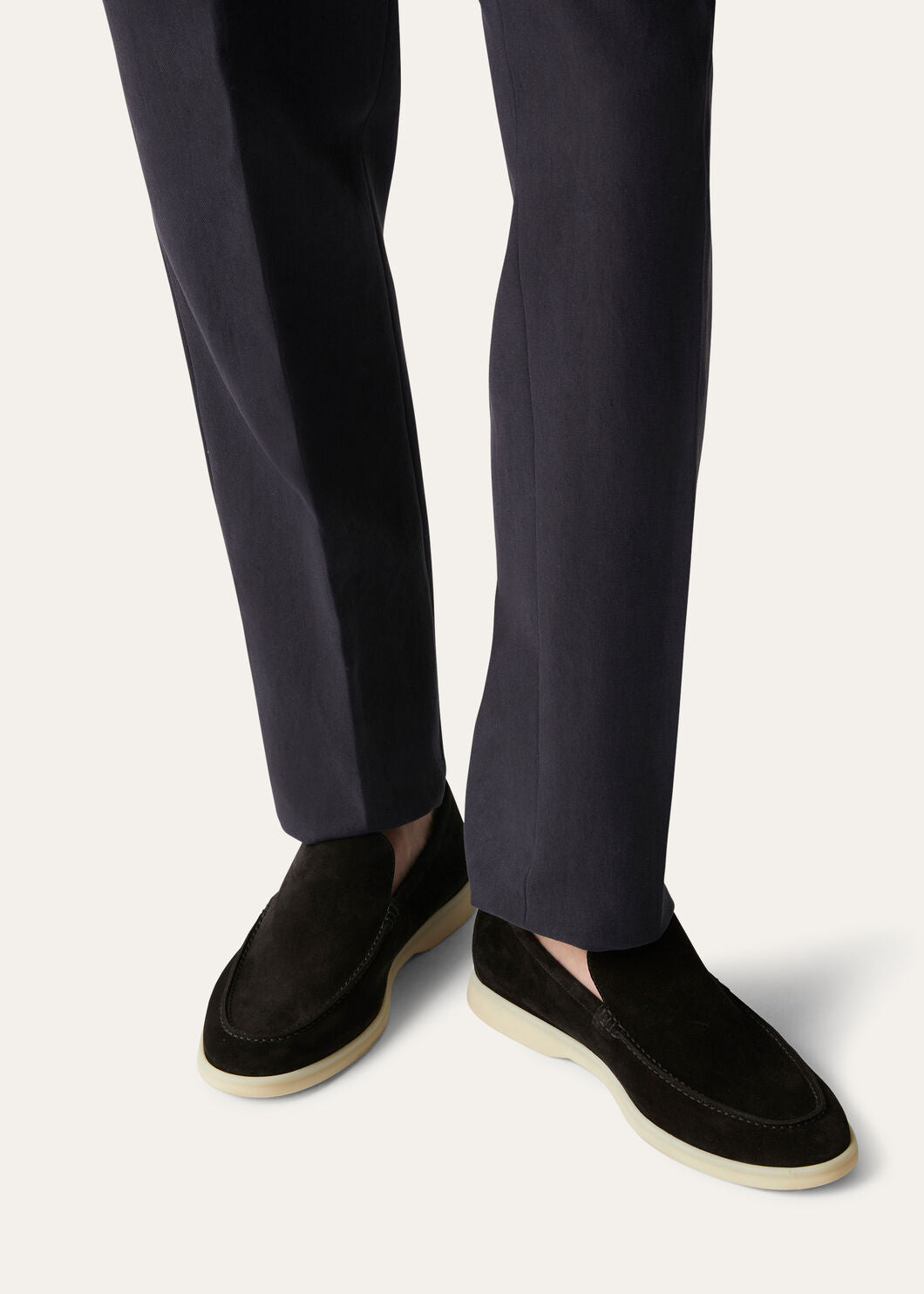 Summer Walk Black Suede Loafers for Men