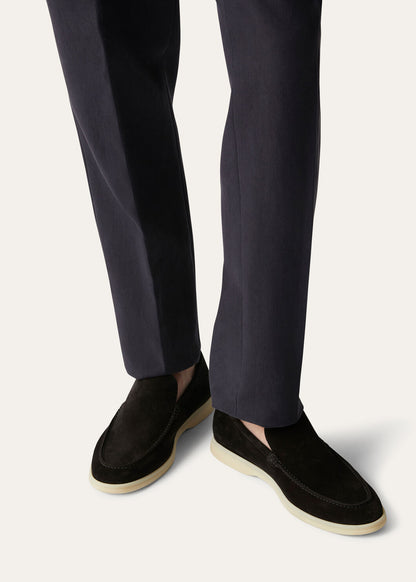 Summer Walk Black Suede Loafers for Men