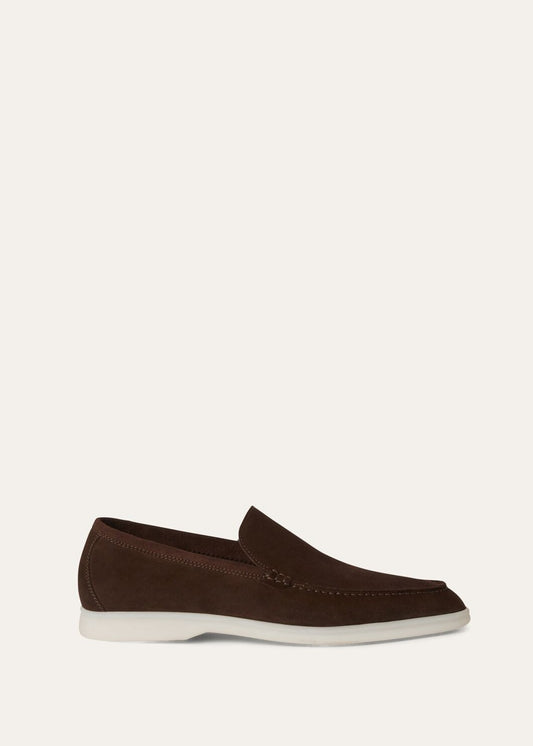 Summer Walk Chocolate Suede Loafers for Men