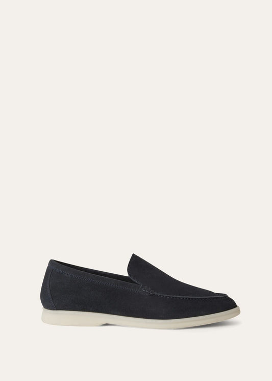 Summer Walk Blue Suede Loafers for Men