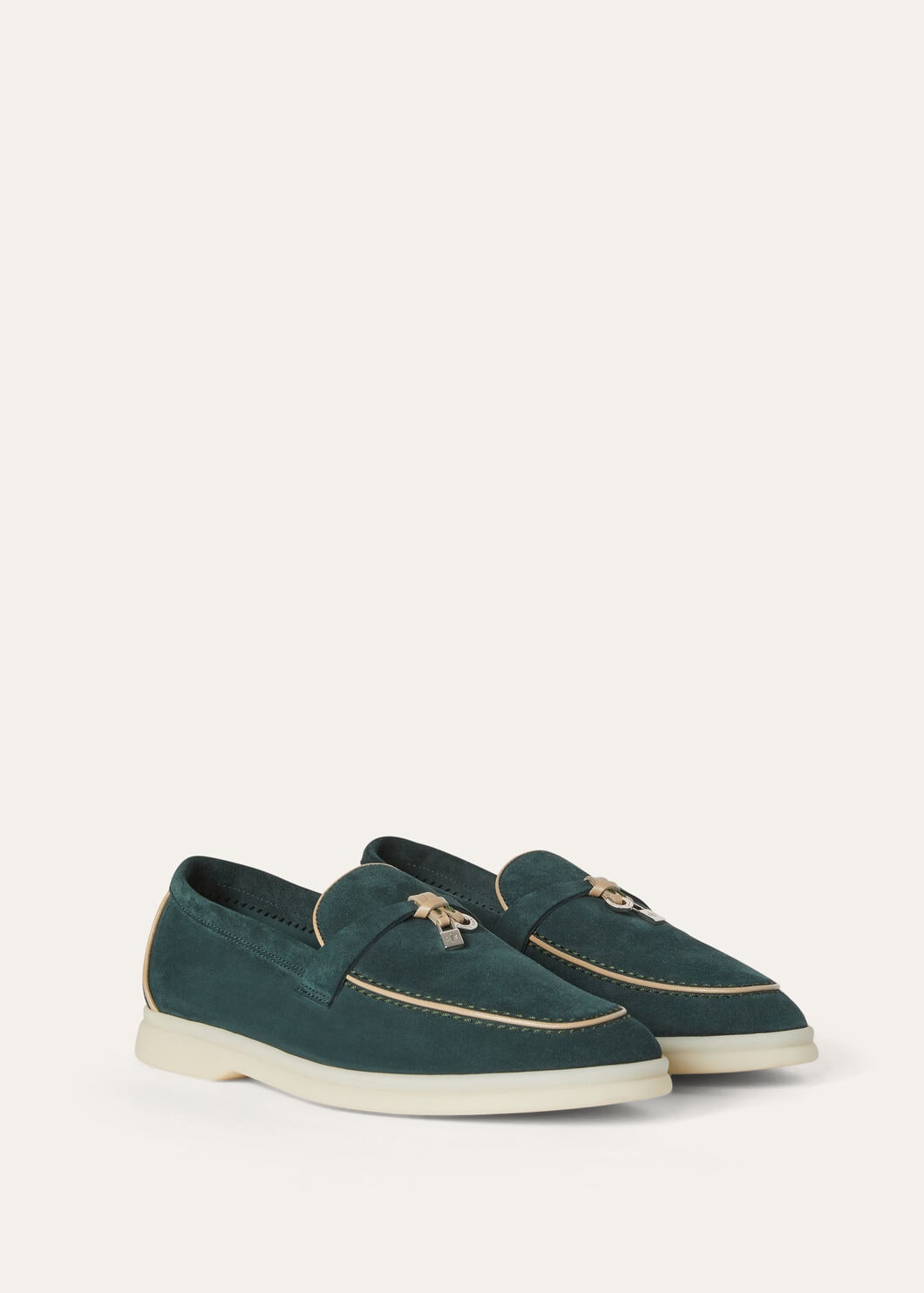 Summer Charms Walk Suede Emerald Black Loafers