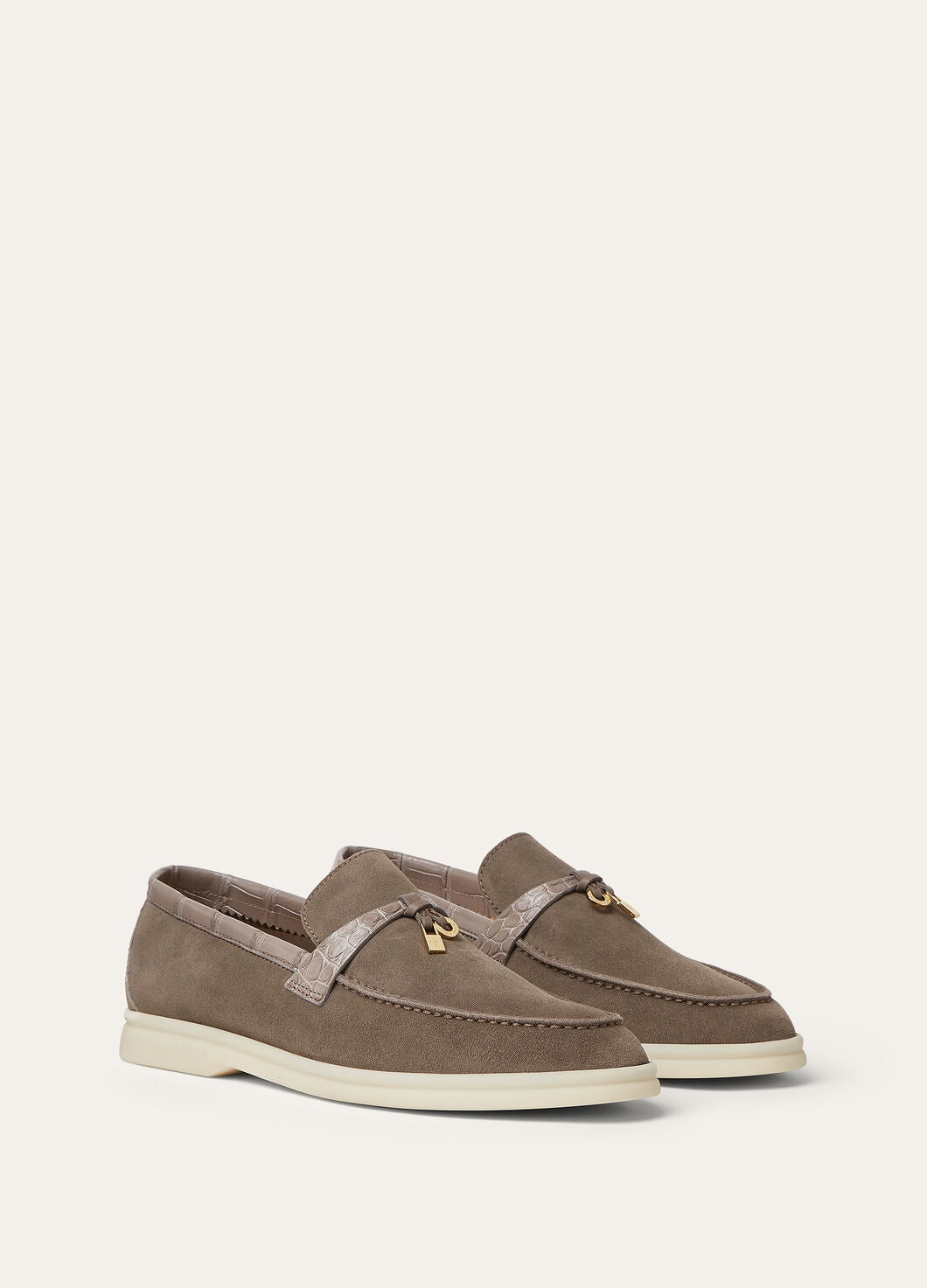 Summer Charms Walk Suede Moccasins Grey Women