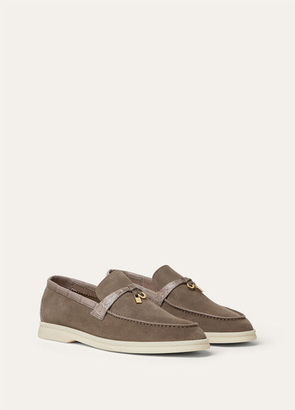 Summer Charms Walk Suede Moccasins Grey Women