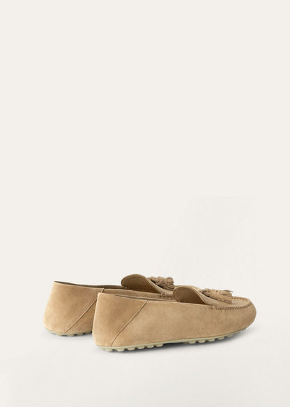 Dot Sole Walk Suede Beige Women's Loafers