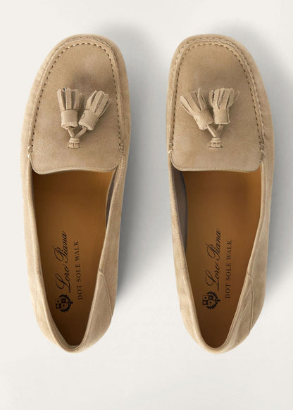 Dot Sole Walk Suede Beige Women's Loafers