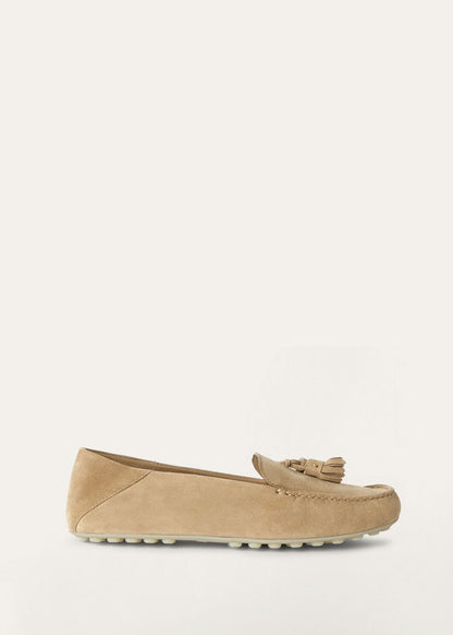 Dot Sole Walk Suede Beige Women's Loafers