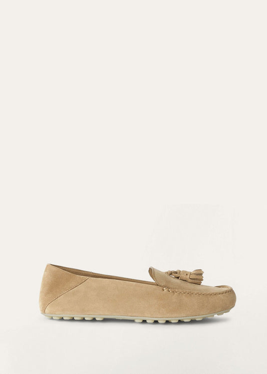 Dot Sole Walk Suede Beige Women's Loafers