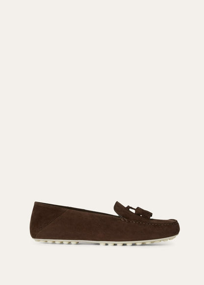 Dot Sole Walk in Suede Chocolate Women's Loafers