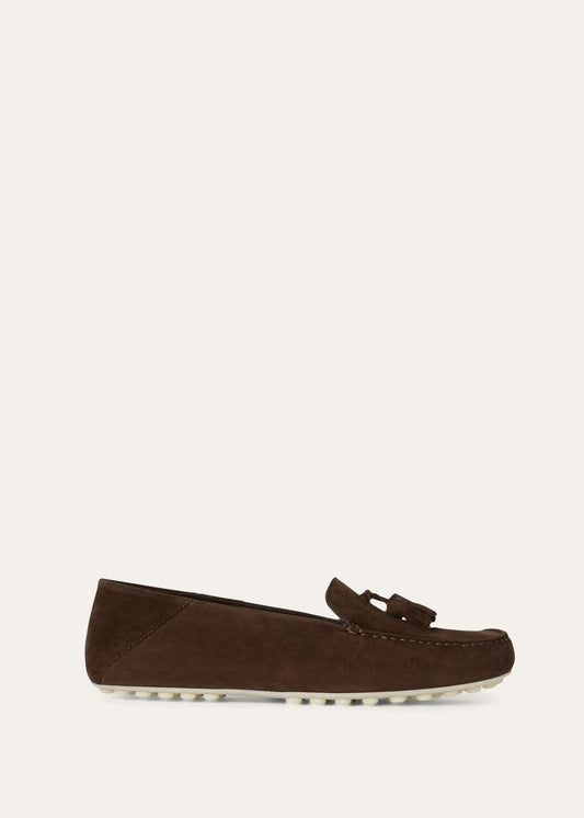Dot Sole Walk in Suede Chocolate Women's Loafers