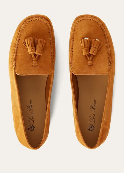 Dot Sole Walk Orange Suede Women's Loafers