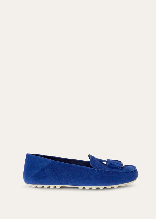 Dot Sole Walk Blue Suede Women's Loafers