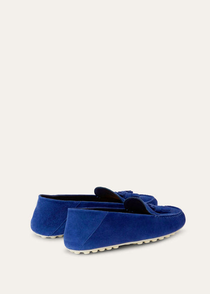 Dot Sole Walk Blue Suede Women's Loafers