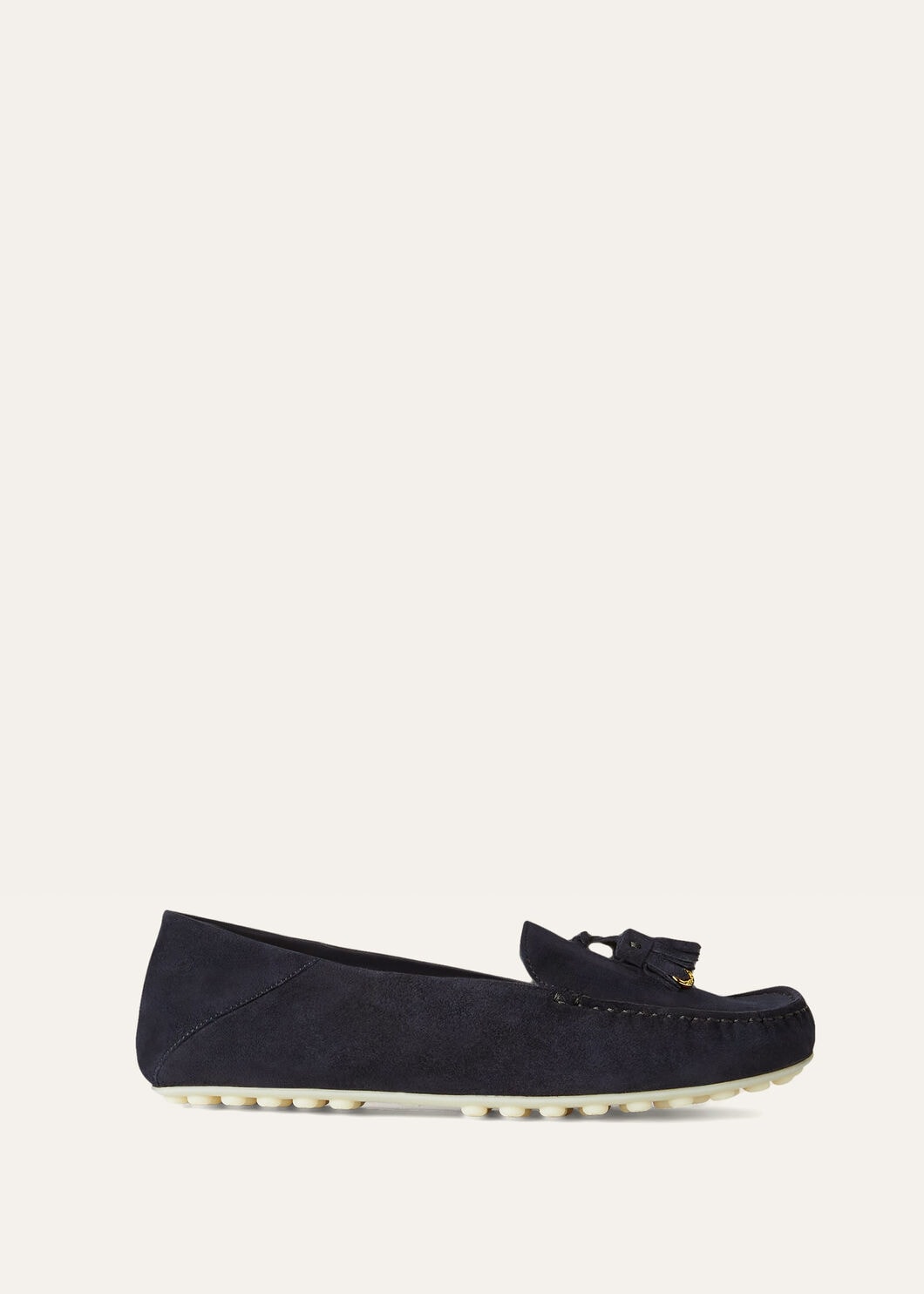 Dot Sole Walk Navy Blue Suede Moccasins Women