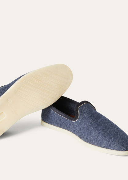 Venice Walk Cotton Moccasins Blue Men
