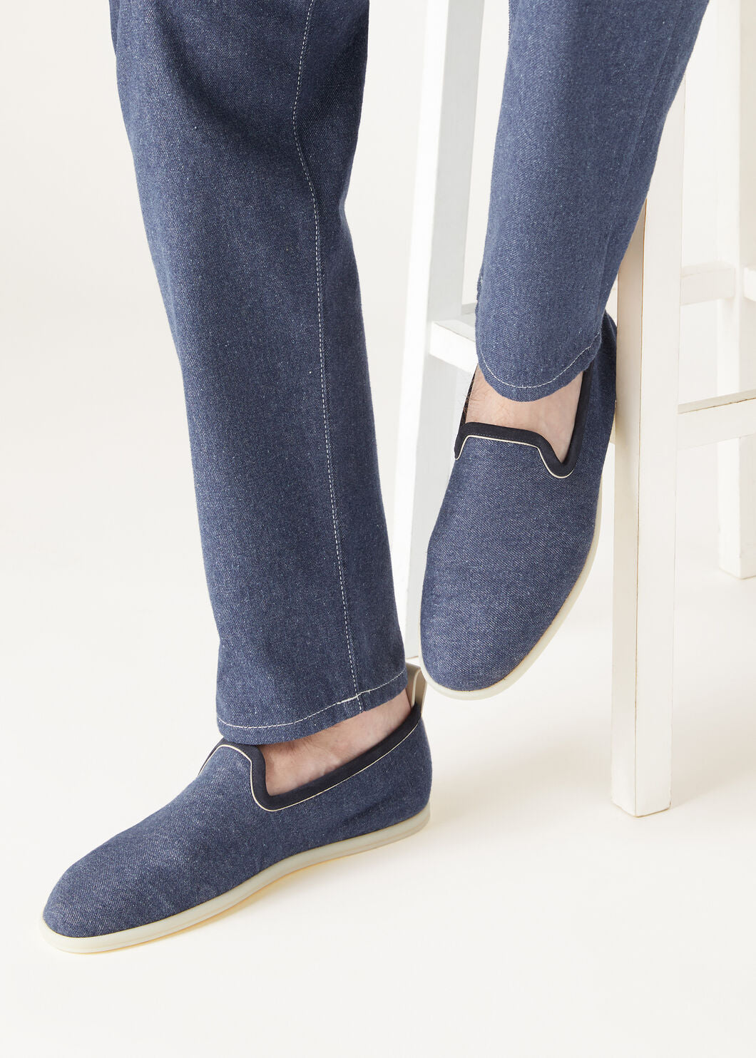 Venice Walk Cotton Moccasins Blue Men