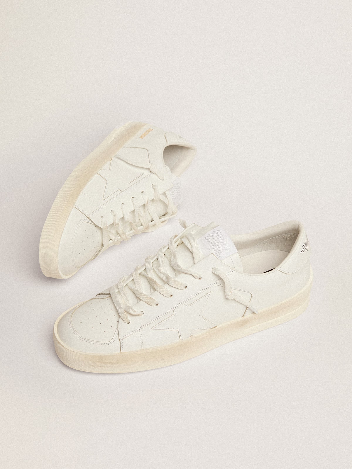 Stardan in white leather