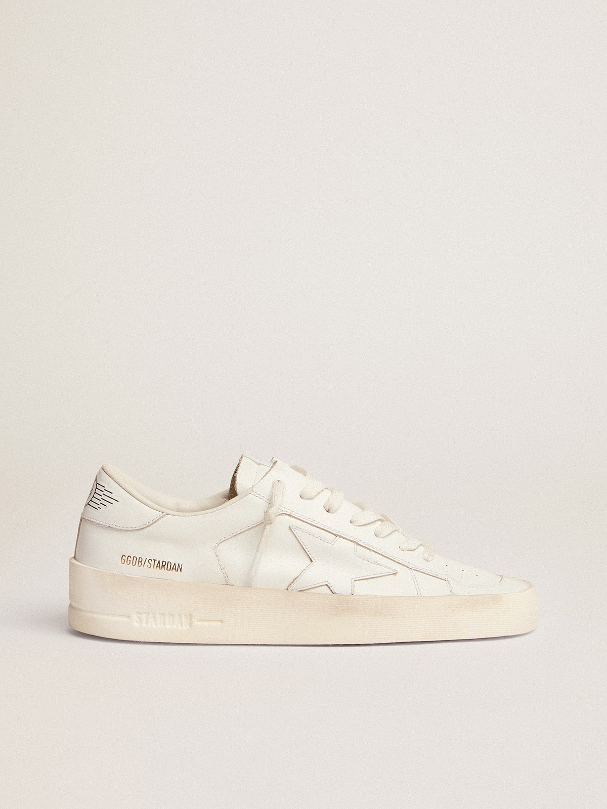 Stardan in white leather