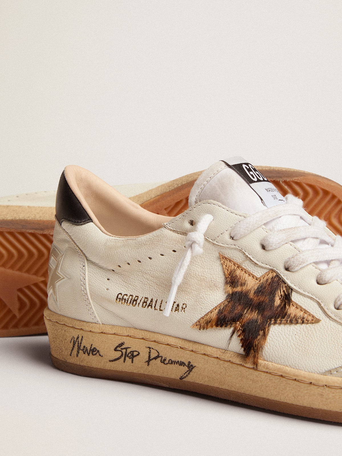 Ball Star with leopard pony skin star and black heel tab