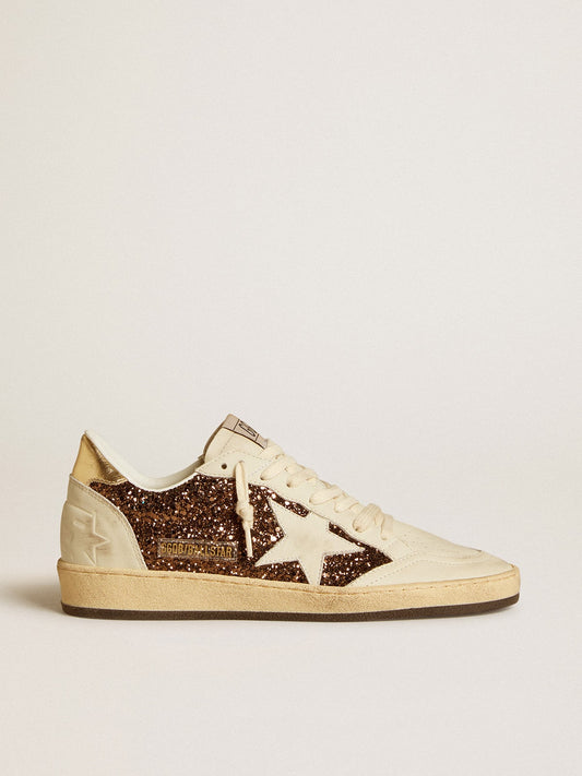 Glitter Ball Star with leather star and laminated leather heel tab