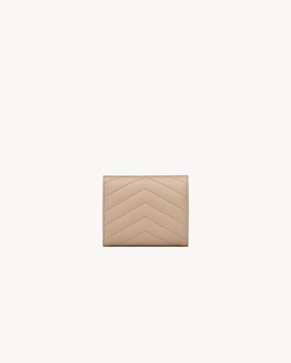 MULTI-FOLD WALLET CASSANDRE MATELASSÉ BEIGE