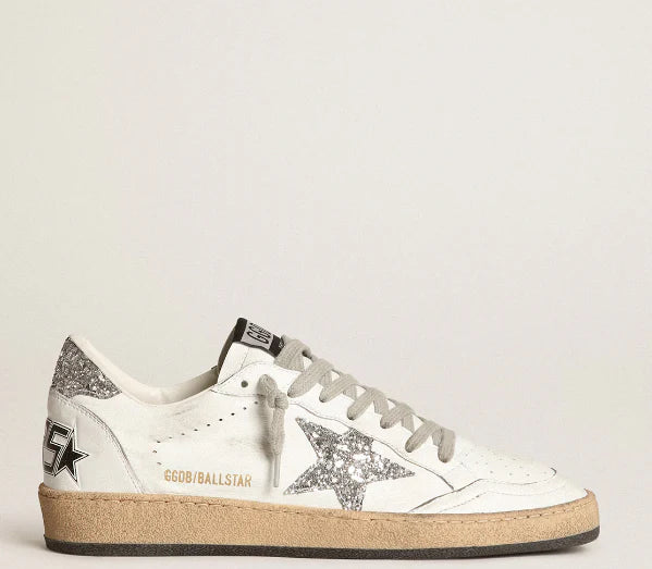 Ball Star in nappa with white star and glitter heel