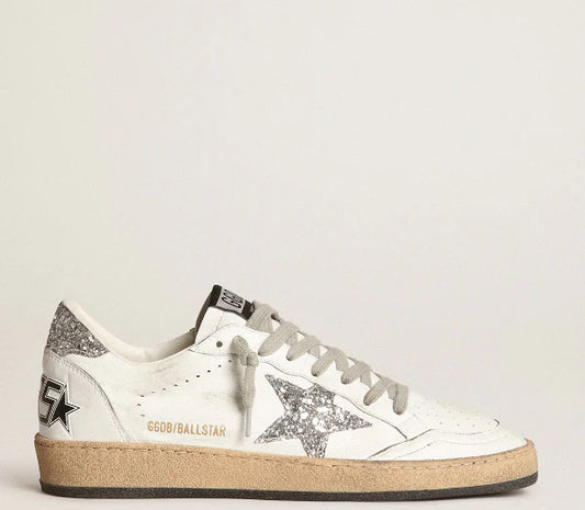 Ball Star in nappa with white star and glitter heel