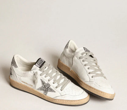 Ball Star in nappa with white star and glitter heel