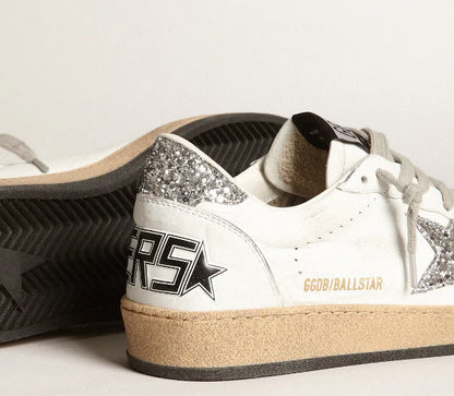 Ball Star in nappa with white star and glitter heel
