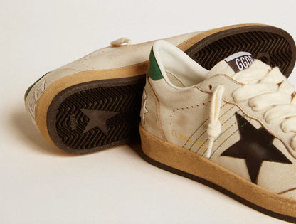 Ball Star with black leather star and green leather heel tab