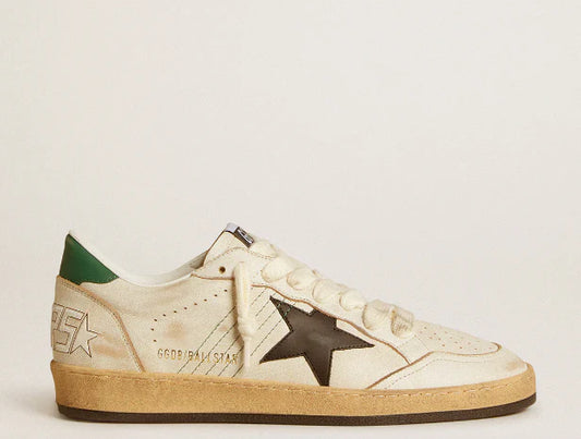 Ball Star with black leather star and green leather heel tab