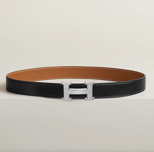 H &amp; Leather Wendbare Gürtelschnalle 32 mm Schwarz/Gold Herren