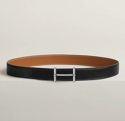 H d'Ancre &amp; Leder Wendegürtelschnalle 32mm Schwarz/Gold Herren