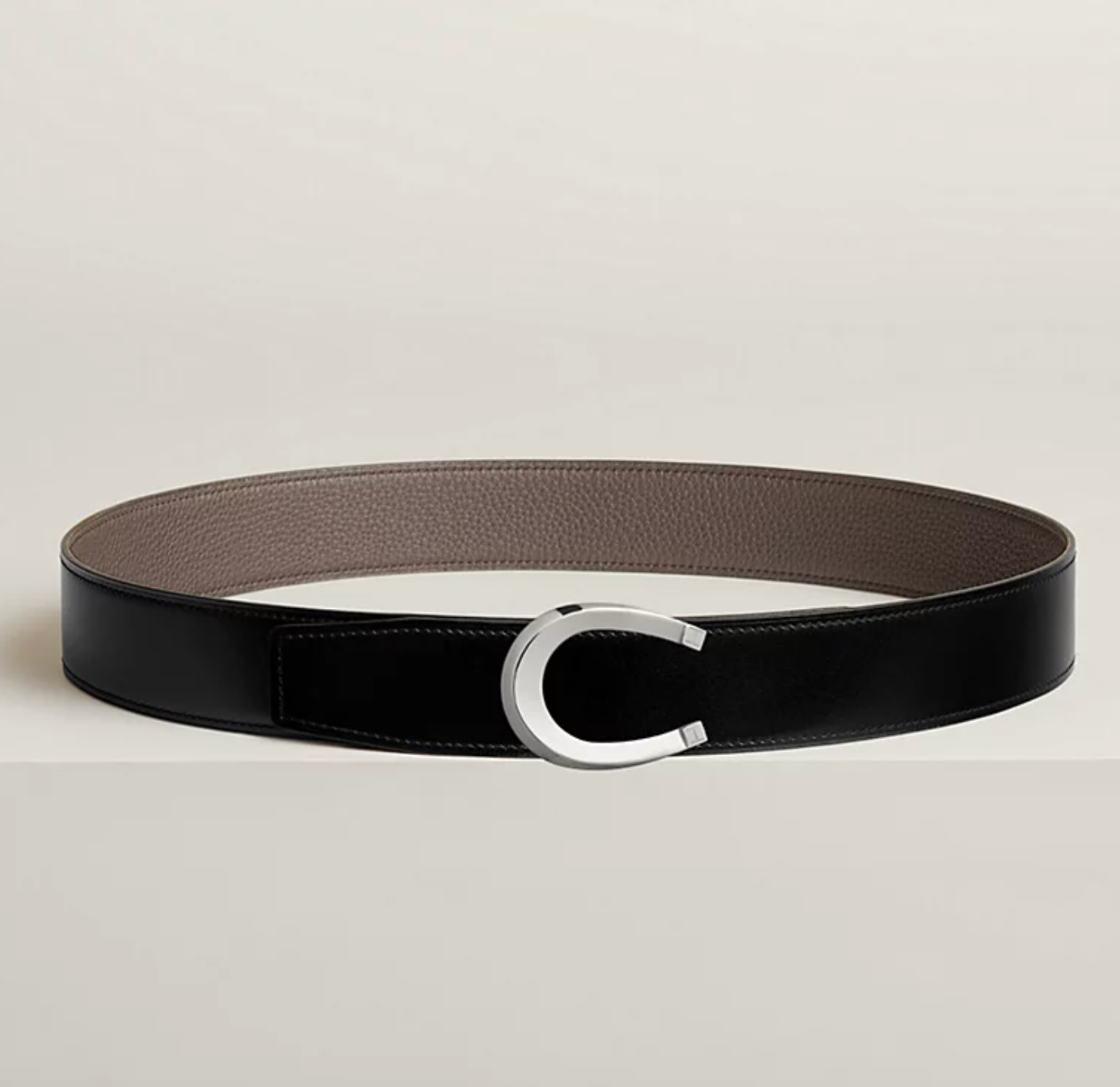 Luck &amp; Leather Wendbare Gürtelschnalle 38 mm Schwarz/Zinn Herren