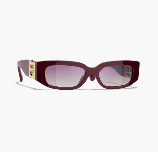 Burgundy oval sunglasses