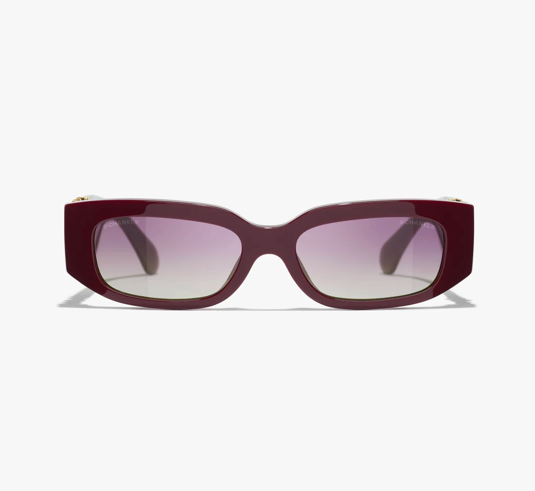 Burgundy oval sunglasses