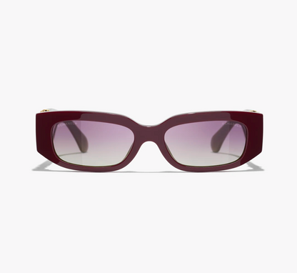 Burgundy oval sunglasses