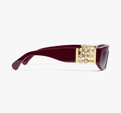 Burgundy oval sunglasses