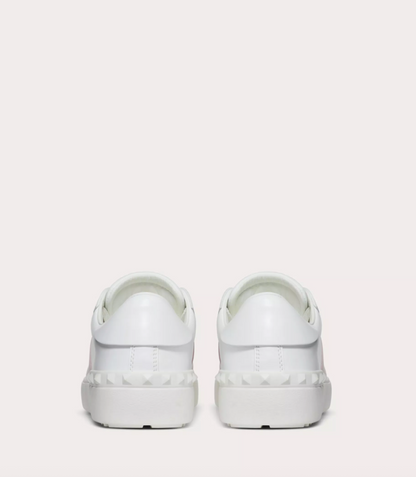 Offener Sneaker aus rosa Kalbsleder