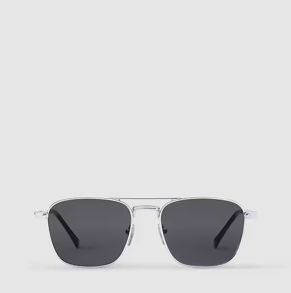 Men's Signature Metal Square Silver Sunglasses
