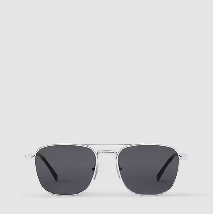 Men's Signature Metal Square Silver Sunglasses