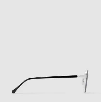 Men's Signature Metal Square Silver Sunglasses