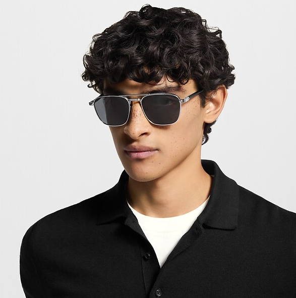 Men's Signature Metal Square Silver Sunglasses