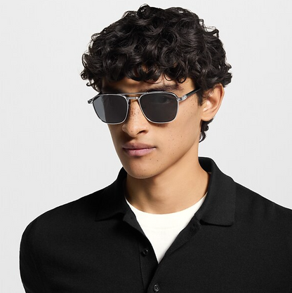 Men's Signature Metal Square Silver Sunglasses