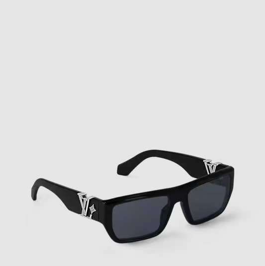 Flower Low Square Sunglasses for Men Black
